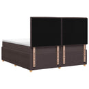 vidaXL LED Boxspring Ágy Mattal Sötét Barna 200 x 200 cm Szövet