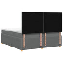 vidaXL LED Boxspring Ágy Mattal Sötétszürke 200 x 200 cm Szövet