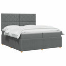vidaXL LED Boxspring Ágy Mattal Sötétszürke 200 x 200 cm Szövet