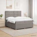 vidaXL LED Boxspring Ágy Mattal Tópszínű 200 x 200 cm Szövet