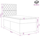 vidaXL LED Boxspring Ágy Mattal Sötétszürke 80 x 200 cm Bársony