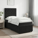 vidaXL LED Boxspring Ágy Mattal fejtámlával Fekete 90 x 190 cm Bársony