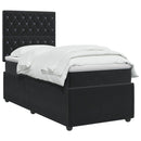 vidaXL LED Boxspring Ágy Mattal fejtámlával Fekete 90 x 190 cm Bársony