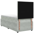 vidaXL LED Boxspring Ágy Mattal Világosszürke 100 x 200 cm Bársony