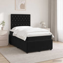 vidaXL LED Boxspring Ágy Mattal Fekete 120 x 190 cm Bársony