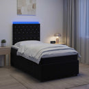 vidaXL LED Boxspring Ágy Mattal Fekete 120 x 190 cm Bársony