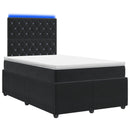 vidaXL LED Boxspring Ágy Mattal Fekete 120 x 190 cm Bársony