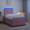 vidaXL LED Boxspring Ágy Mattal Rózsaszín 120 x 190 cm Bársony