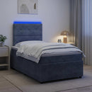 vidaXL LED Boxspring Ágy Mattal Sötétszürke 120 x 190 cm Bársony