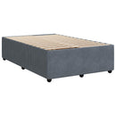 vidaXL LED Boxspring Ágy Mattal Sötétszürke 120 x 190 cm Bársony