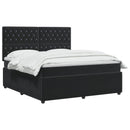 vidaXL LED Boxspring Ágy Mattal Fekete 140 x 190 cm Bársony