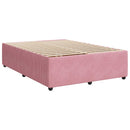 vidaXL LED Boxspring Ágy Mattal Rózsaszín 140 x 190 cm Bársony