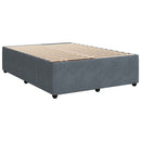 vidaXL LED Boxspring Ágy Mattal Sötétszürke 140 x 200 cm Bársony