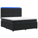 vidaXL LED Boxspring Ágy Mattal Fekete 140 x 200 cm Bársony