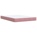 vidaXL LED Boxspring Ágy Mattal Rózsaszín 140 x 200 cm Bársony