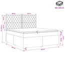 vidaXL LED Boxspring Ágy Mattal Sötétszürke 160 x 200 cm Bársony