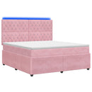 vidaXL LED Boxspring Ágy Mattal Rózsaszín 160 x 200 cm Bársony