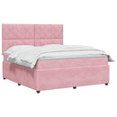 vidaXL LED Boxspring Ágy Mattal Rózsaszín 160 x 200 cm Bársony