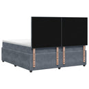 vidaXL LED Boxspring Ágy Mattal Sötétszürke 180 x 200 cm Bársony
