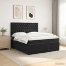 vidaXL LED Boxspring Ágy Mattal Fekete 140 x 190 cm Bársony