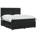 vidaXL LED Boxspring Ágy Mattal Fekete 180 x 200 cm Bársony