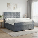 vidaXL LED Boxspring Ágy Mattal Sötétszürke 140 x 190 cm Bársony