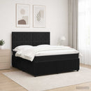vidaXL LED Boxspring Ágy Mattal Fekete 160 x 200 cm Bársony
