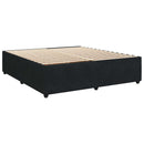 vidaXL LED Boxspring Ágy Mattal Fekete 200 x 200 cm Bársony