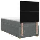 vidaXL LED Boxspring Ágy Mattal Sötétszürke 90 x 190 cm Szövet