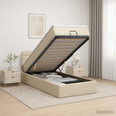 vidaXL Óriáságy matraccal fejtámlával Krémszínű 100 x 200 cm Szövet