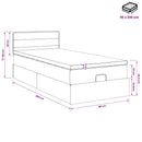 vidaXL Óriáságy matraccal fejtámlával Krémszínű 90 x 200 cm Szövet