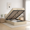vidaXL Óriáságy matraccal fejtámlával Krémszínű 120 x 190 cm Szövet
