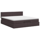 vidaXL Óriáságy matraccal fejtámlával Sötét Barna 140 x 200 cm Szövet