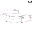 vidaXL Óriáságy matraccal fejtámlával Fekete 160 x 200 cm Szövet
