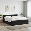 vidaXL Óriáságy matraccal fejtámlával Fekete 160 x 200 cm Szövet