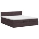 vidaXL Óriáságy matraccal fejtámlával Sötét Barna 140 x 200 cm Szövet