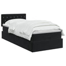 vidaXL Óriáságy matraccal fejtámlával Fekete 90 x 190 cm Bársony
