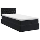 vidaXL Óriáságy matraccal fejtámlával Fekete 100 x 200 cm Bársony