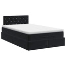 vidaXL Óriáságy matraccal fejtámlával Fekete 120 x 190 cm Bársony