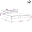 vidaXL Óriáságy matraccal Világosszürke 200 x 200 cm Bársony