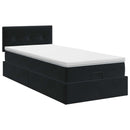 vidaXL Óriáságy matraccal fejtámlával Fekete 80 x 200 cm Bársony