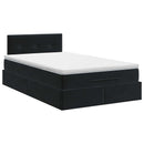 vidaXL Óriáságy matraccal fejtámlával Fekete 120 x 190 cm Bársony