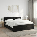 vidaXL Óriáságy matraccal fejtámlával Fekete 140 x 200 cm Bársony