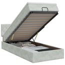 vidaXL Óriáságy matraccal Világosszürke 80 x 200 cm Bársony