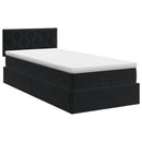 vidaXL Óriáságy matraccal fejtámlával Fekete 90 x 200 cm Bársony