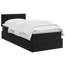 vidaXL Óriáságy matraccal fejtámlával Fekete 90 x 200 cm Bársony