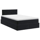 vidaXL Óriáságy matraccal fejtámlával Fekete 120 x 190 cm Bársony
