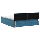 vidaXL Óriáságy matraccal fejtámlával Sötét kék 180 x 200 cm Bársony