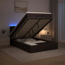 vidaXL Óriási Ágy Matrac és LED világítással Sötét Barna 120 x 190 cm