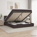 vidaXL Óriási Ágy Matrac és LED világítással Sötét Barna 140 x 200 cm